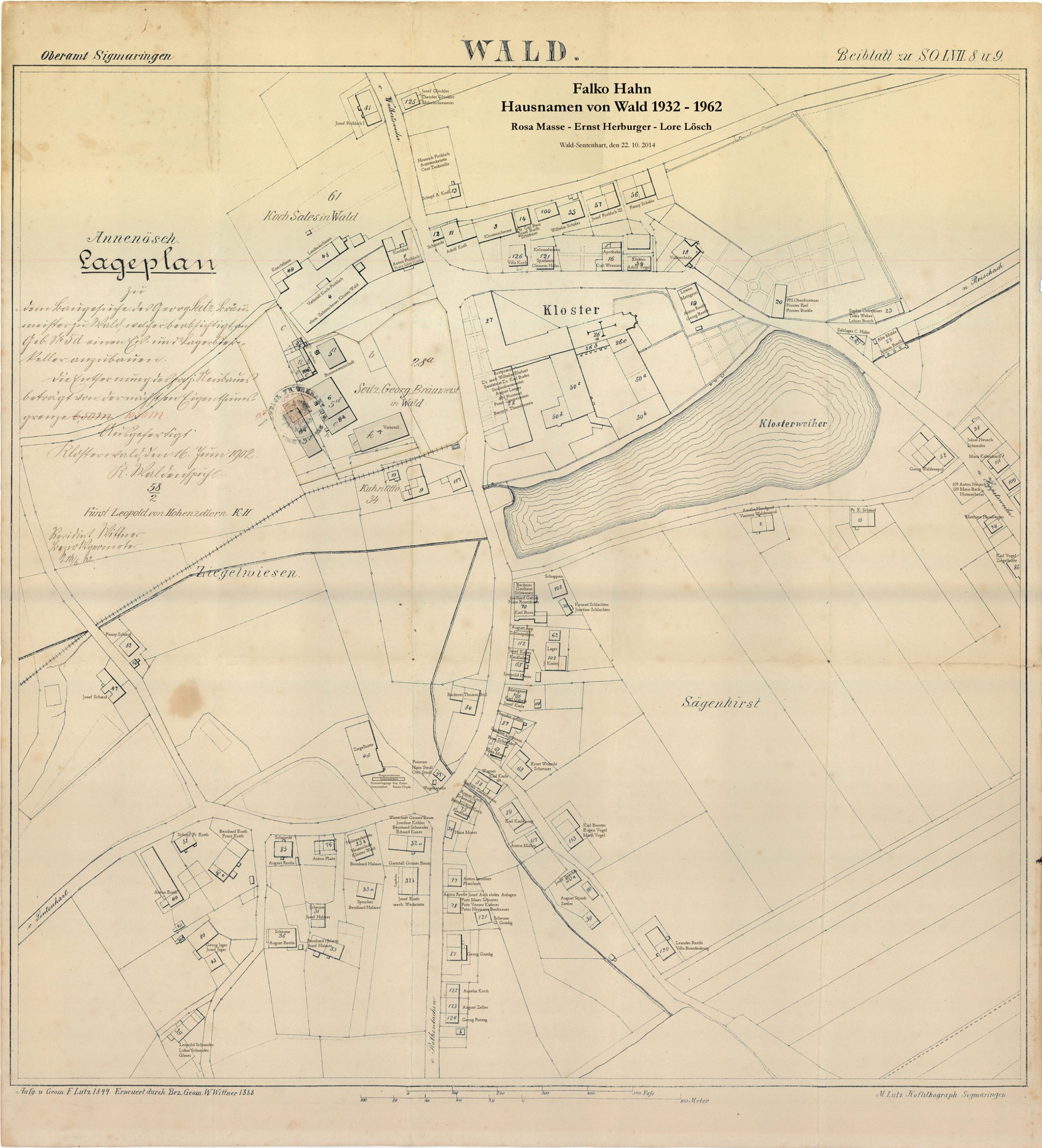 Lageplan mit Hausnamen